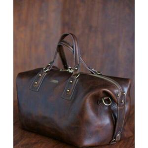 Bolsos de Viaje de Cuero 100% Original Resistentes, Accesorios para Hombre, Bolsos de Viaje de Lujo, Bolsos de Cuero Hechos a Mano con Logotipo - Product Image 2