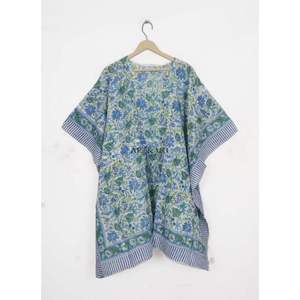 Robes pour femmes à imprimé Bagru indien, robes courtes Kaftan pour femmes, meilleure fabrication de robes pour femmes avec impression au bloc à la main - Product Image 2