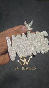 Pendentif Hip Hop en argent 925 plaqué or, style Remy, avec moissanite VVS1 et chaîne à maillons, pour homme et femme, idéal pour mariage et fiançailles - Product Image 5