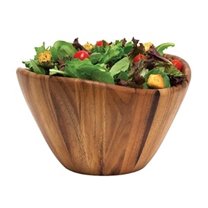 Ensaladera Grande de Madera de Acacia Real, Tazón para Frutas, Accesorios de Mesa, Tazón para Servir Alimentos Hecho a Mano, Último Modelo - Product Image 1