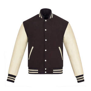 Varsity <b>Jacket</b> Production Factory For Fashion Companies With Wool Blend Body And <b>Leather</b> Sleeve Options - Product Image 1