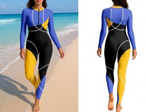 Traje de Baño de Protección Solar para Mujer, Traje de Buceo con Parches, UPF50+, Secado Rápido, Alta Elasticidad, Cierre Frontal, para Surf, Buceo, Snorkel, Verano - Product Image 3