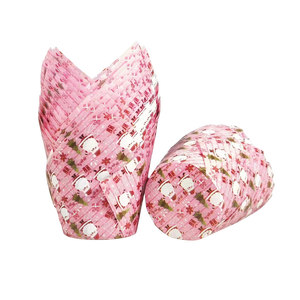 Youyang giáng sinh Tulip bánh cốc lò nướng an toàn dùng một lần không dính cấp thực phẩm Giấy in màu sắc - Product Image 4