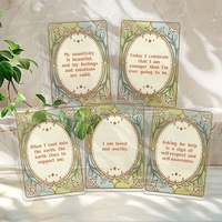 Cartes d'affirmation en plastique transparent pour la guérison mentale, revêtement double face, 63x88mm, 50 cartes, finition brillante, usage familial