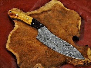 Cuchillo de chef Black Smith 1987 de acero de Damasco de 12 pulgadas con mango de resina y madera - Product Image 5