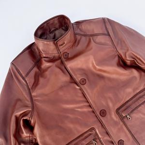 Chaqueta de Cuero Genuino Personalizada de la Marca TRILACE para Hombre, Ropa de Diseñador, con Capucha, Cuello Alto, Logotipo Frontal, Chaqueta Varsity de Lujo - Product Image 2