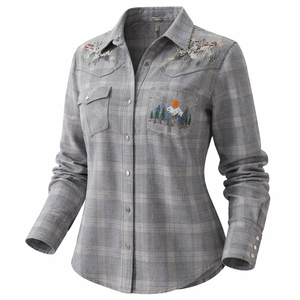 Camisas de Franela Casuales Bordadas Personalizadas, Proveedor OEM para Venta al Por Mayor - Camisas de Mujer con Logotipo Frontal, 100% Algodón, Secado Rápido y Transpirables - Product Image 3