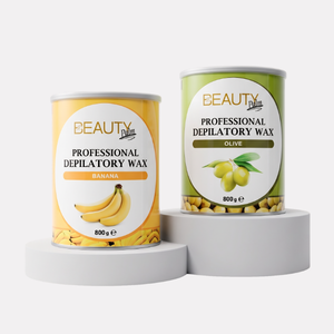 Vente en gros de cire dépilatoire sans paraffine de qualité professionnelle en pot, marque privée |   Beauté Palmier Banane Olive Parfum Peau Sensible Cheveux - Product Image 1