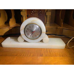 TCE Premium Electronic Quartz Art Deco Marble <b>Table</b> <b>Clock</b> for Interior Decoration Stylish Desk Timepiece for Home and Office - Product Image 2