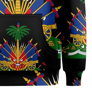 Men's Pullover Fleece Black Sublimation Print Palm <b>Tree</b> 3D Pocket Design Regular Fit Polyester Casual Winter Wear - Product Image 4