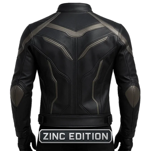 Veste de course pour motards en cuir de vache véritable avec protection CE niveau 2 et protège-dos - Product Image 2