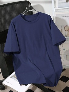 T-shirt d'été décontracté respirant à manches courtes en coton polyester écologique avec logo personnalisé imprimé de haute qualité pour hommes - Product Image 4
