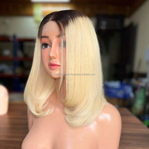 Lace <b>Front</b> <b>Wig</b> Virgin Vietnamese Hair Products Dark Root Blonde Baby Hair Transparent Swiss Lace Human Hair <b>Wigs</b> - Product Image 5