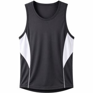 Camiseta Deportiva Blanca y Negra para Hombre, Cuello Redondo, Secado Rápido, 100% Poliéster, Tejido de Punto, 160g - Product Image 4