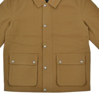 Veste de travail en toile de coton 100% lourde personnalisée pour homme, style vintage, col rabattu, boutons-pression, veste cargo utilitaire