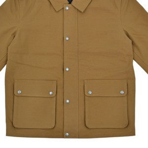 Veste de travail en toile de coton 100% lourde personnalisée pour homme, style vintage, col rabattu, boutons-pression, veste cargo utilitaire - Product Image 4