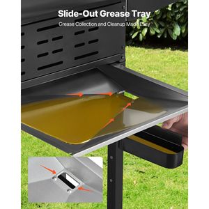 Griglia a Gas propano 3 fuochi 338 mq In spaziosa zona grigliate In acciaio al carbonio griglie smaltate 36 000 BTU pieghevoli per barbecue laterali - Product Image 5