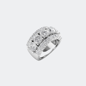 2.70CTW Round Cut Pave Prong Set Multi Row <b>Statement</b> <b>Ring</b> Luxury <b>Ring</b> for Women with Cluster Diamond Design and Wide Band - Product Image 4