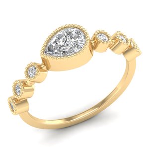 Bague de fiançailles REYES, nouvelle arrivée, or massif 14 carats, coupe poire, moissanite 0,89 carat, pour femme, cadeau de mariage luxueux, bijoux fins - Product Image 2