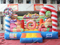 Château gonflable de magasin de bonbons, combo sportif, parcours de jeux, piste, décorations, château de saut extérieur, petit distributeur automatique de bonbons pour fête foraine
