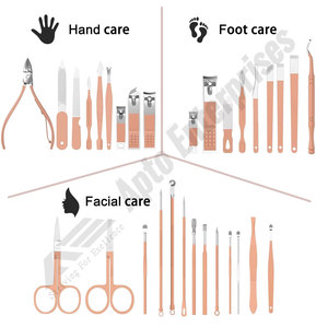 Juego de Herramientas de Manicura de Acero Inoxidable, Kit Completo de Cuidado Personal para el Cuidado de las Uñas, 31 Piezas, Cortaúñas y Set de Pedicura, Rosa Lujoso - Product Image 2