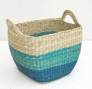 Cesta de almacenamiento de hierba marina natural, rústica, duradera y versátil, cesta de almacenamiento de jacinto de agua y ratán para organizar el hogar - Product Image 2