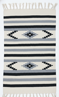 Tapis de couloir/tapis floral moderne en coton fait main, tissé à la main, 950 GSM, lavable, pelucheux, réversible, trois couleurs - Mangalick CS-3021