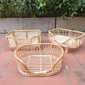 Cama y Jaula para Mascotas Pequeñas, Tejida a Mano con Mimbre de Resina de Ratán PP, Transpirable y Refrescante para el Verano, Desmontable y Lavable, Marca XH - Product Image 2