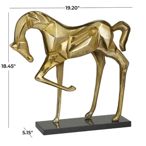 Escultura de Caballo de Latón Hecha a Mano al por Mayor, Estatua Abstracta de Animal Dorada, Decoración Moderna para Mesa de Salón, Oficina u Hotel - Product Image 3