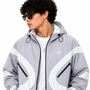 Chaquetas para Hombre con Capucha, Cortavientos de Bloques de Color, Ropa de Calle de Poliéster, Prendas Exteriores, Marca Privada, Directo de Fábrica - Product Image 3