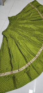 Traditional Cotton <b>Lehenga</b> Skirt Red With White Dots Floor Length Loose Fit <b>Women</b> Ethnic Bottomwear India Pakistan Wedding Party - Product Image 6