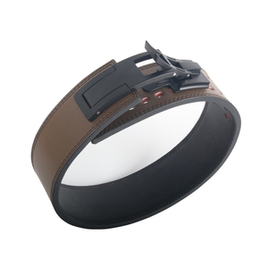 Factory OEM Brown Color Leather 10mm <b>Powerlifting</b> <b>Belt</b> Buckle Back Support Weightlifting <b>Belt</b> Foe Strength Exercise Training - Product Image 1