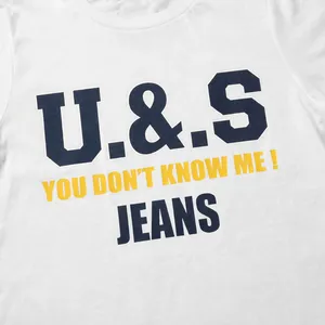 Nueva llegada, camiseta blanca para niños, camiseta estampada de manga corta para ropa urbana a la moda. - Product Image 5