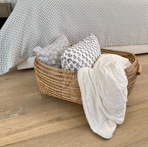 Handmade Natural Rattan <b>Wicker</b> <b>Storage</b> <b>Basket</b> <b>with</b> <b>Lid</b> and Handle Large Organizer <b>Basket</b> - Product Image 3