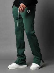 Pantalon de jogging en molleton rayé pour homme, coupe droite ou ajustée, personnalisable avec logo, idéal pour l'entraînement hivernal – Vente en gros - Product Image 4