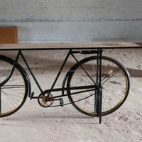 Table de Console de bar à vin de vélo Vintage avec rangement par CTW Jodhpur Table de Cycle industriel