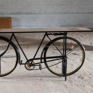 Table de Console de bar à vin de vélo Vintage avec rangement par CTW Jodhpur Table de Cycle industriel - Product Image 5