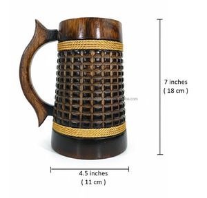 แก้วกาแฟไม้สไตล์มินิมอล คุณภาพพรีเมียมสำหรับส่งออกจากอินเดีย ดีไซน์เรียบง่ายทำมือ ผลิตภัณฑ์เครื่องดื่ม - Product Image 2