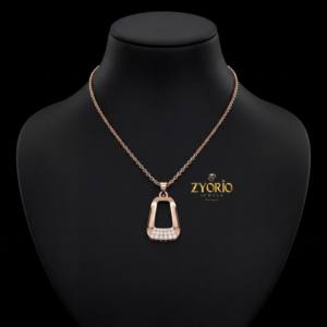 Collier pendentif diamant géométrique plaqué or rose, argent sterling 925, bijoux de luxe pour femmes, fiançailles, mariage, anniversaire - Product Image 3