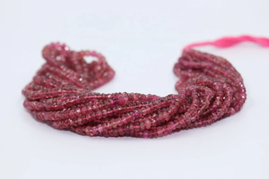 16 Inches Pink <b>Tourmaline</b> Faceted Rondelle Beads 3-4mm Natural Rubellite Loose Gemstones for Jewelry Making - Product Image 6