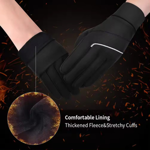 Gants de course thermiques à haute visibilité avec bande réfléchissante, équipement de sport respirant pour le froid - Product Image 3