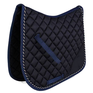 Tapis de selle professionnel matelassé bleu marine en polyester avec doublure polaire et sangle de maintien, idéal pour l'équitation – Vente chaude - Product Image 1