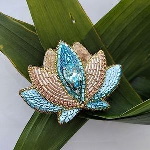 MD HANDICRAFTS Handmade Luxury Embroidery Beaded Brooch Fashion Pin for Dresses <b>Jackets</b> Bags Unisex Wedding Designer Embroidered - Product Image 6