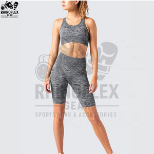 Women Yoga Clothing Two Piece <b>Set</b> Halter Neck Sports Bra Top With Shorts Wholesale Comfortable Activewear Gym Fitness Sportswear - Product Image 4