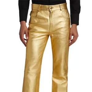 Nouveauté Pantalon en cuir tendance pour femmes Noir Coupe ajustée Pantalon en cuir véritable doux pour toutes les saisons - Product Image 4