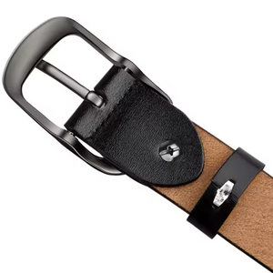 Ceinture en cuir de vache véritable pour homme, style business, boucle en acier personnalisée, ceintures de luxe haut de gamme - Product Image 5