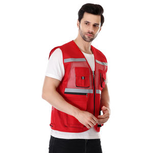 Chaleco de Topógrafo de 6 Bolsillos, Alta Visibilidad, Color Lima, ANSI Clase 3, Malla de Poliéster, Cierre Frontal con Cremallera, Bicolor Reflectante - Product Image 2