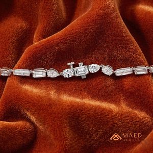 Bracelet tennis en moissanite argentée multi-formes pour femme, chaîne fine, bijoux de mode, cadeau de mariage ou d'anniversaire, accessoire de luxe - Product Image 5