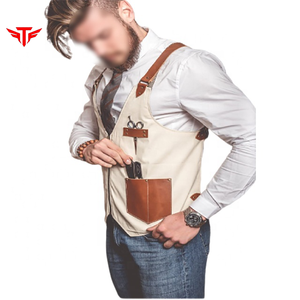 Leather Apron <b>Vest</b> With Pockets And Adjustable Straps For <b>Men</b> Workwear - Product Image 5