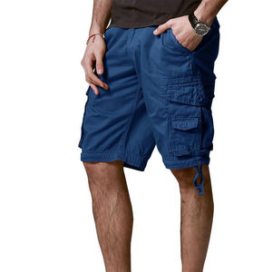 Pantalones Cortos Cargo de Moda Urbana, 100% Algodón, Cintura Elástica, Casuales, con Múltiples Bolsillos, Transpirables, Unisex, Personalizables OEM ODM - Product Image 4